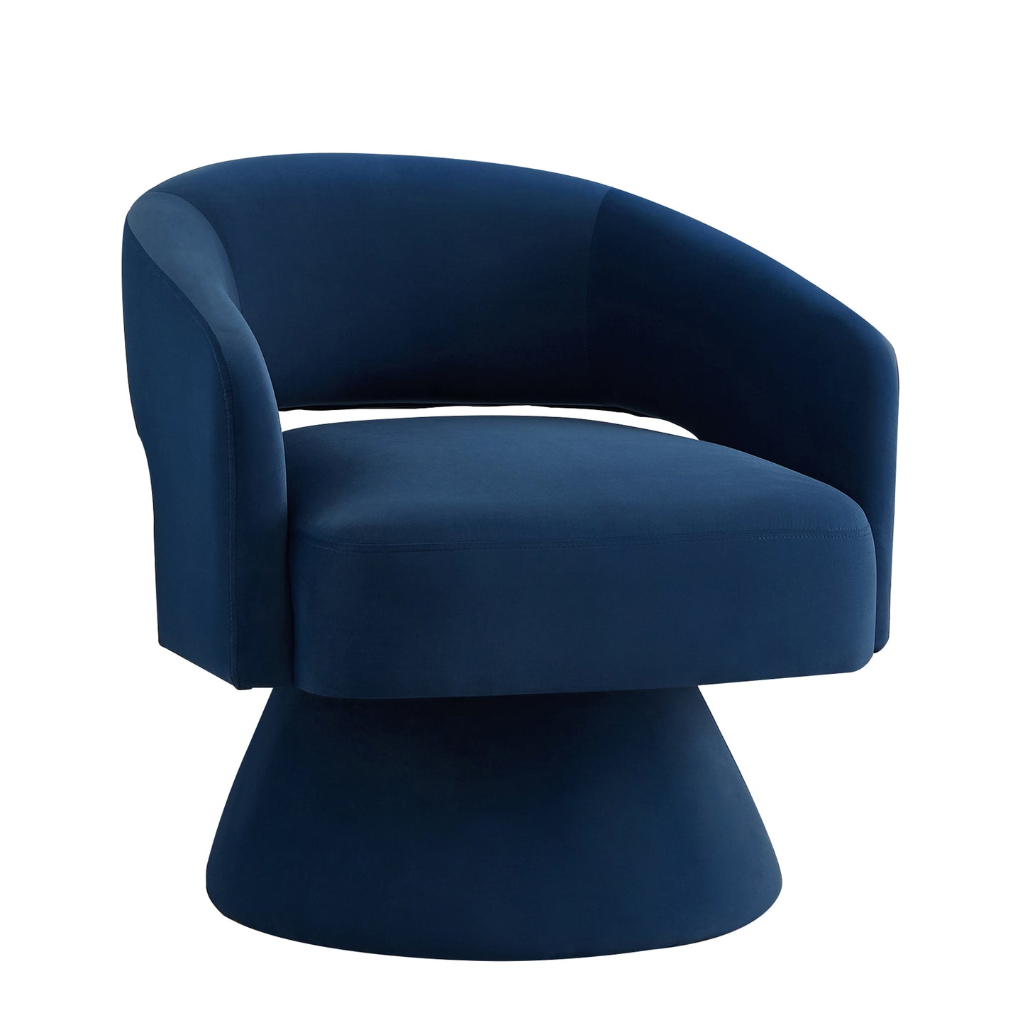 Modern Swivel Barrel Chair, Upholstered Velvet Round Accent Chairs,360 Degree Comfy Swivel Chair with Open Backrest