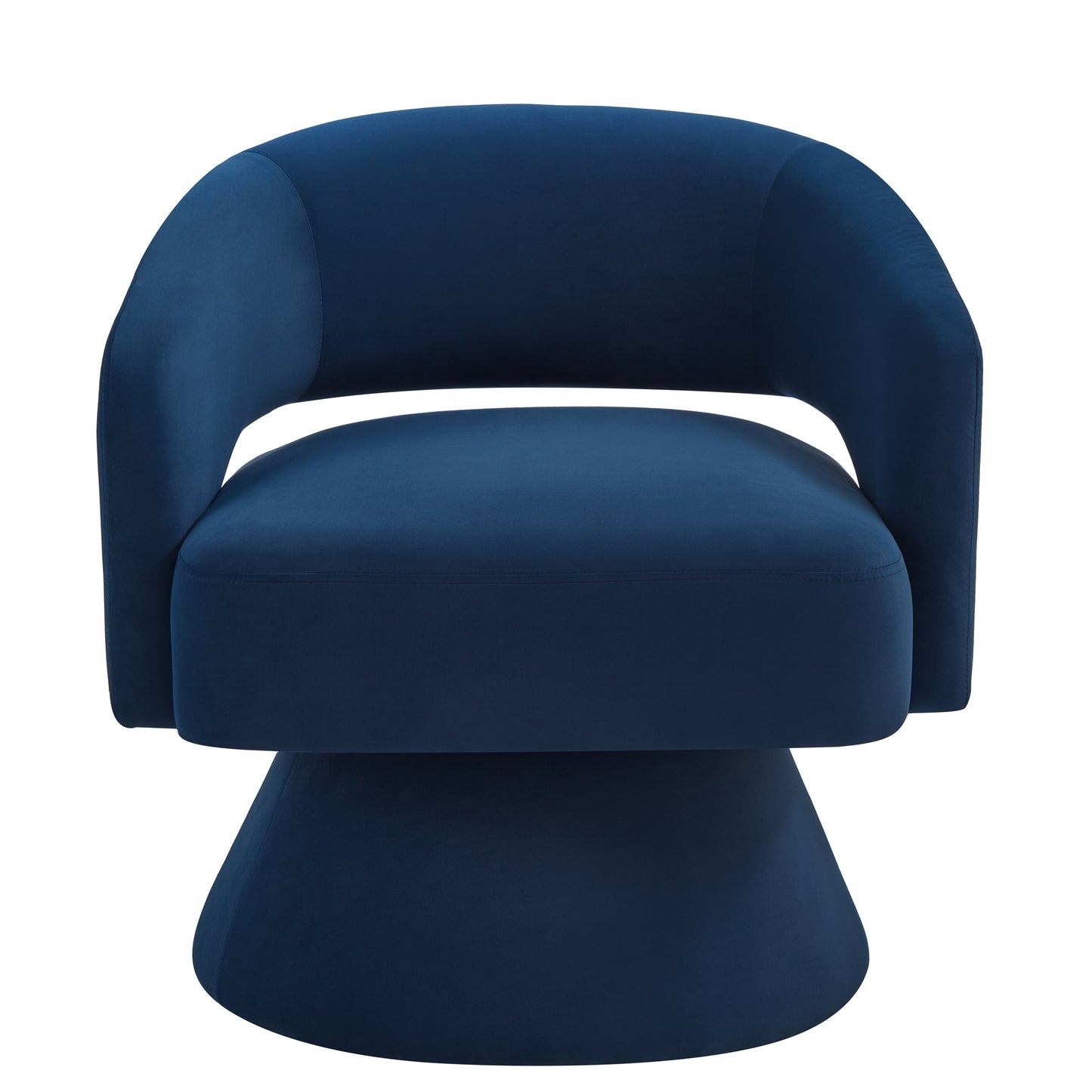 Modern Swivel Barrel Chair, Upholstered Velvet Round Accent Chairs,360 Degree Comfy Swivel Chair with Open Backrest