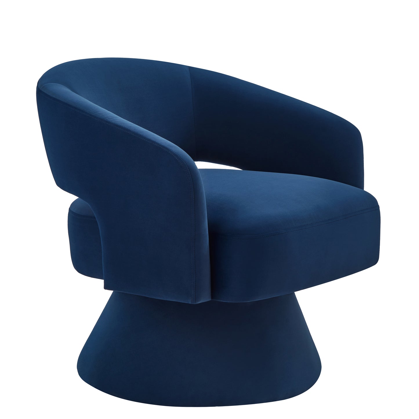 Modern Swivel Barrel Chair, Upholstered Velvet Round Accent Chairs,360 Degree Comfy Swivel Chair with Open Backrest